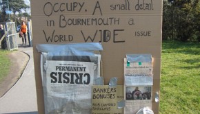 Bournemouth Occupys camp noticeboard