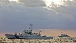 Japanese ships patrol the Senkaku islands