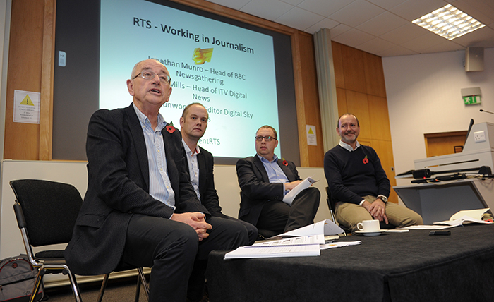 A panel of journalists discuss the newsroom environment Credit to Southampton Solent University