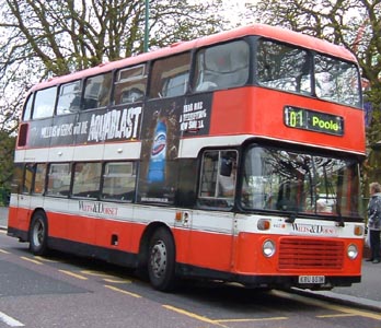 Wilts & Dorset bus at Bournemouth Square on route 101. Photo: Santofski