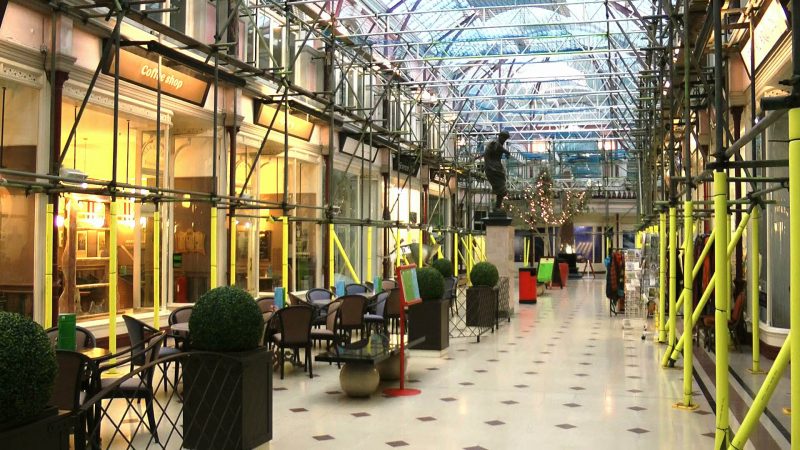 Scaffolding in the Boscombe Royal Arcade