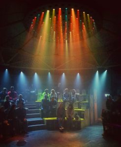 LED effect inside Roundabout Tent, photo by Livingston Matthew