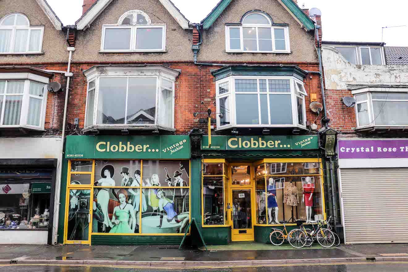The Clobber vintage shop located on Christchurch road, Bournemouth