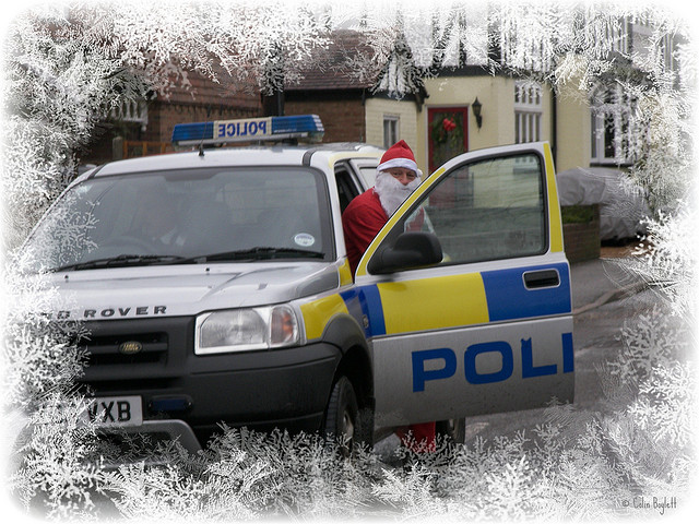 Santa and a police car