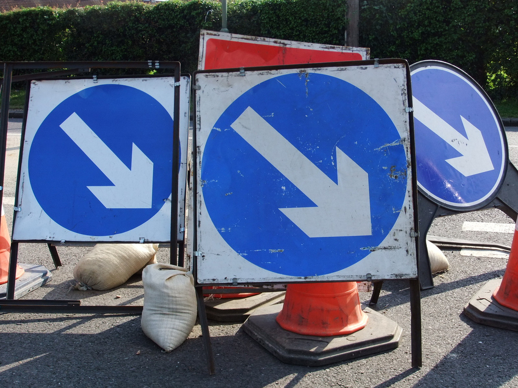 Picture of roadworks signs