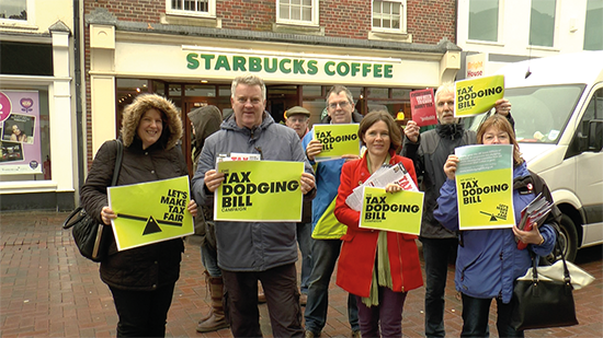 Poole residents outside the Starbucks on High Street