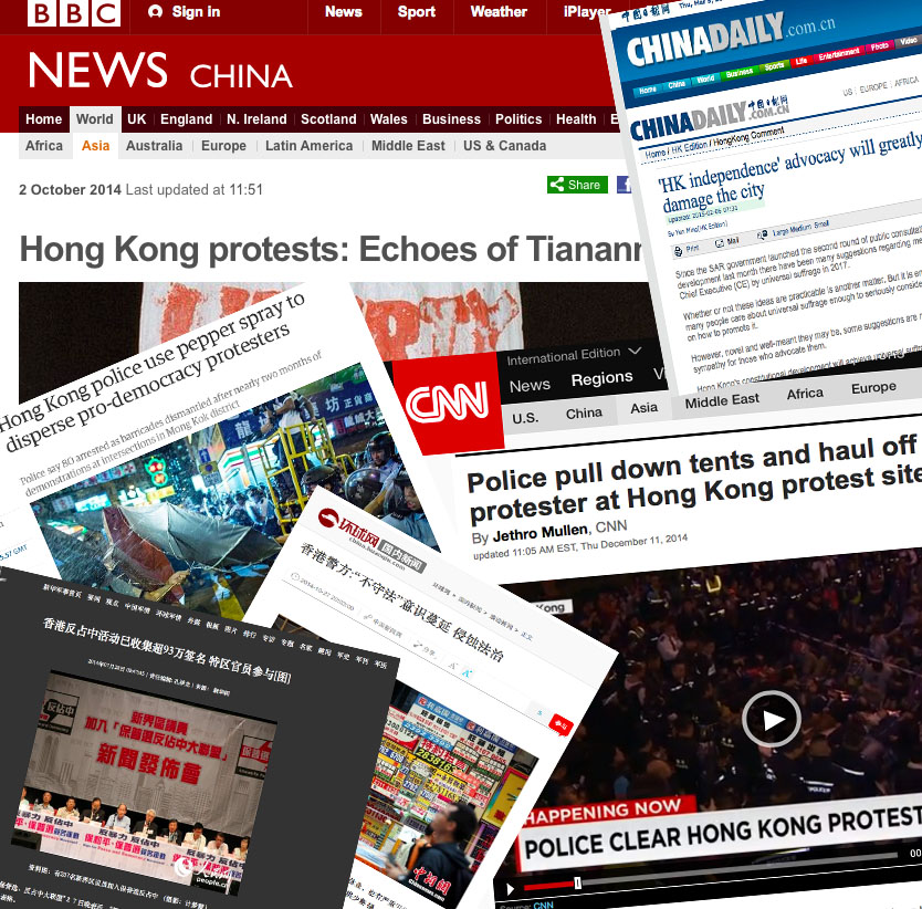 Media coverage about Hong Kong protest