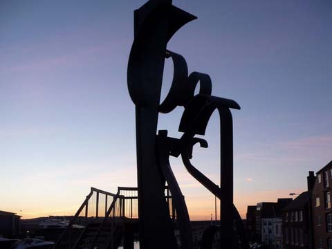 Sea Music sculpture on Poole Quay