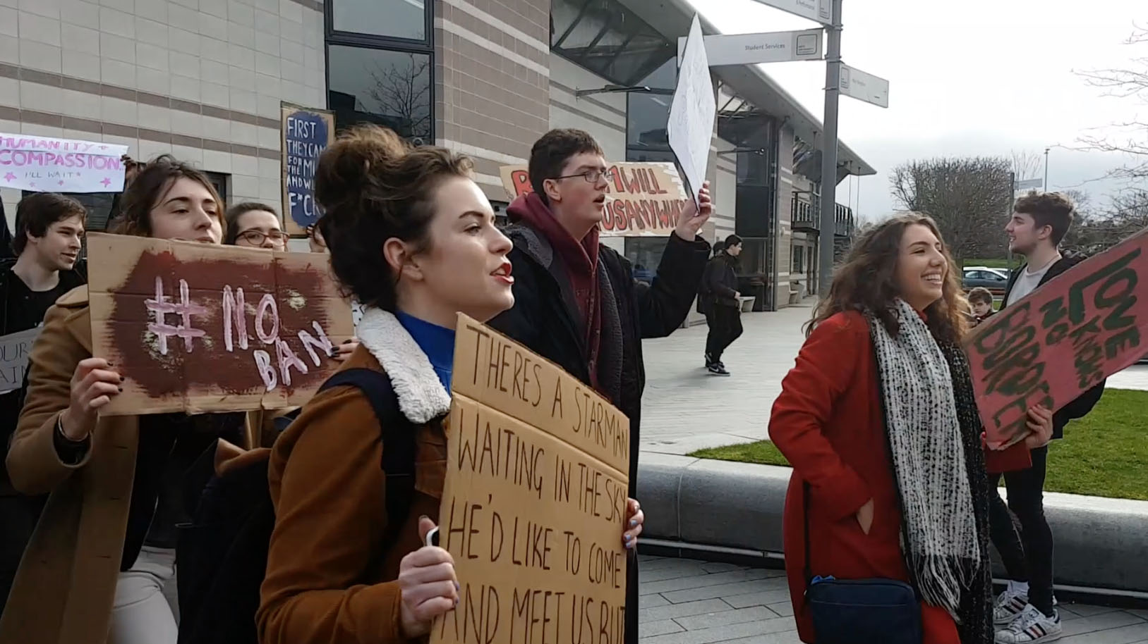Bournemouth students protest against Trump