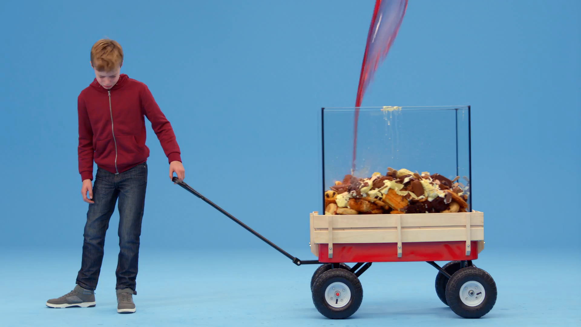 child pulling trolly