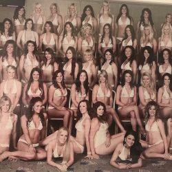 Miss England finalists in 2008, one of the final years of the swimwear parade.