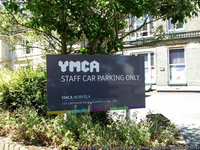 A YMCA sign