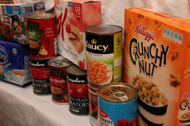 Photo of food bank donations