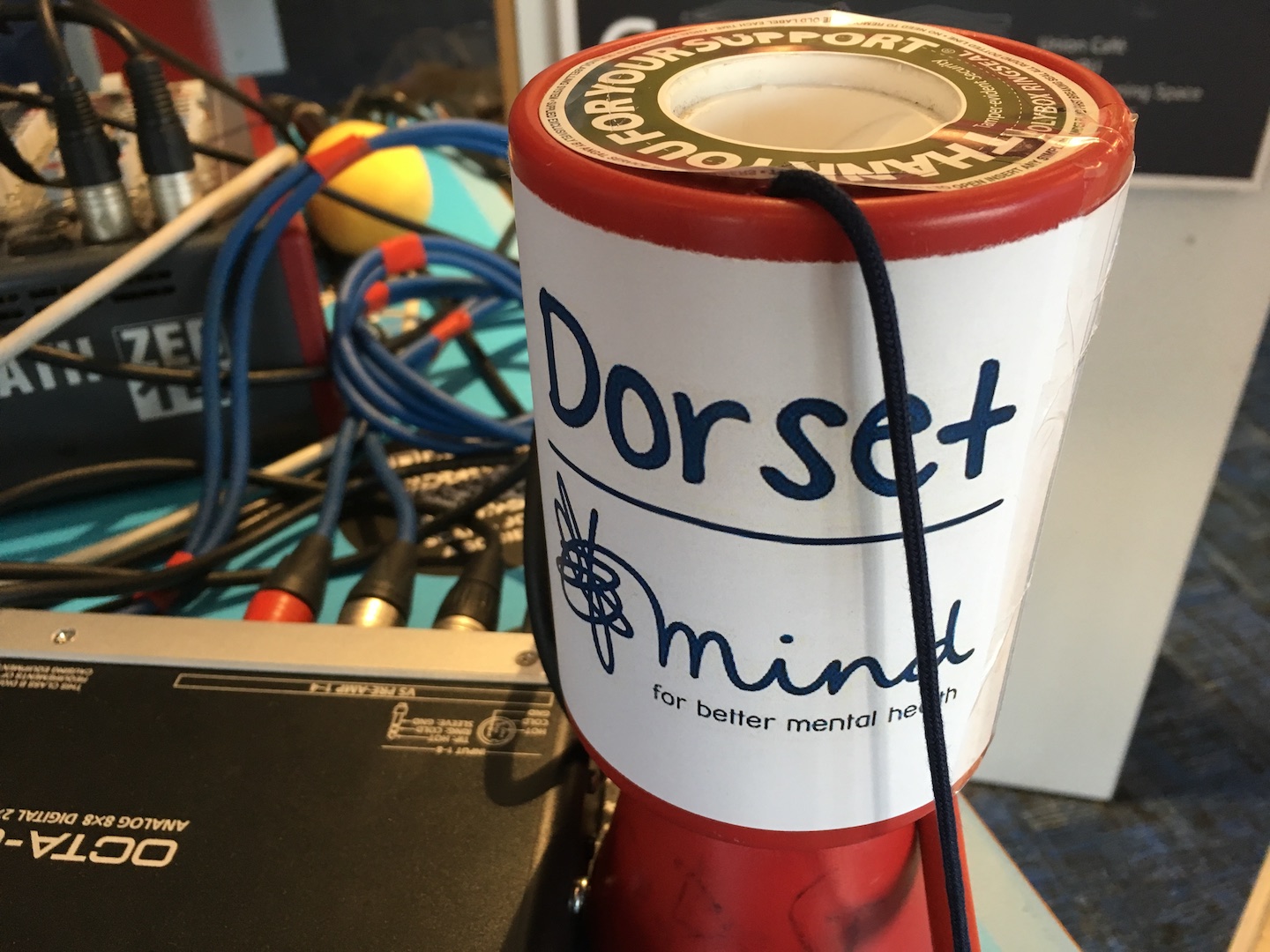 Money box for Dorset Mind charity