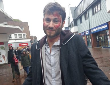 Picture of man dressed as a zombie