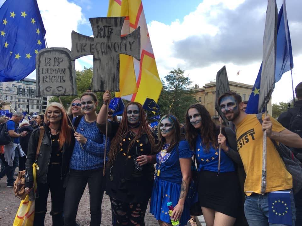 an image of Dorset protesters at the people's vote march