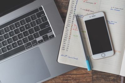 Picture of laptop and notebook