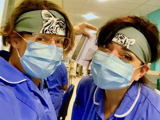NHS Nurses wearing headbands
