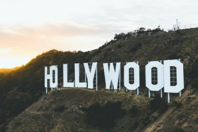 Picture of the Hollywood sign. Hollywood is where most blockbuster films are made.