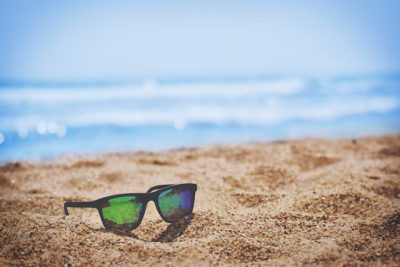 Picture of sunglasses on the beach