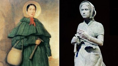Mary Anning drawing and model sculpture