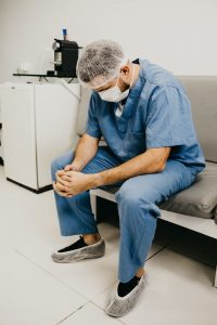 Nurse sitting on chair