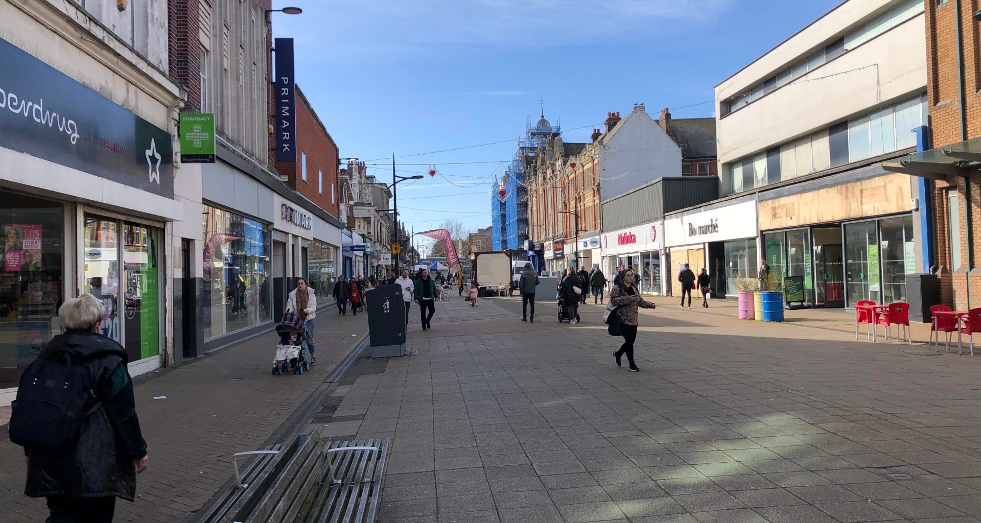 A row of shops in Bournemouth town centre