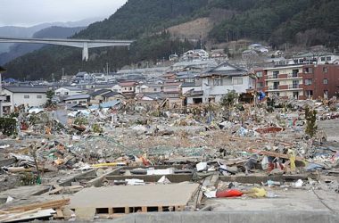 Destruction after the tsunami in Japan
