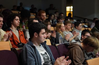 Students at a political debate. Photo: Thanh Hung Nguyen