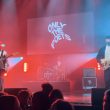 Photo of indie rock band Only The Poets performing at the Student Radio Awards.