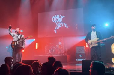 Photo of indie rock band Only The Poets performing at the Student Radio Awards.
