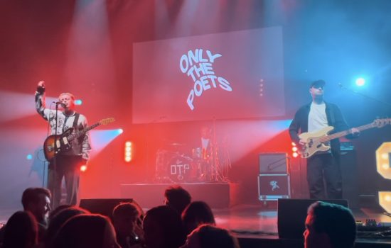 Photo of indie rock band Only The Poets performing at the Student Radio Awards.