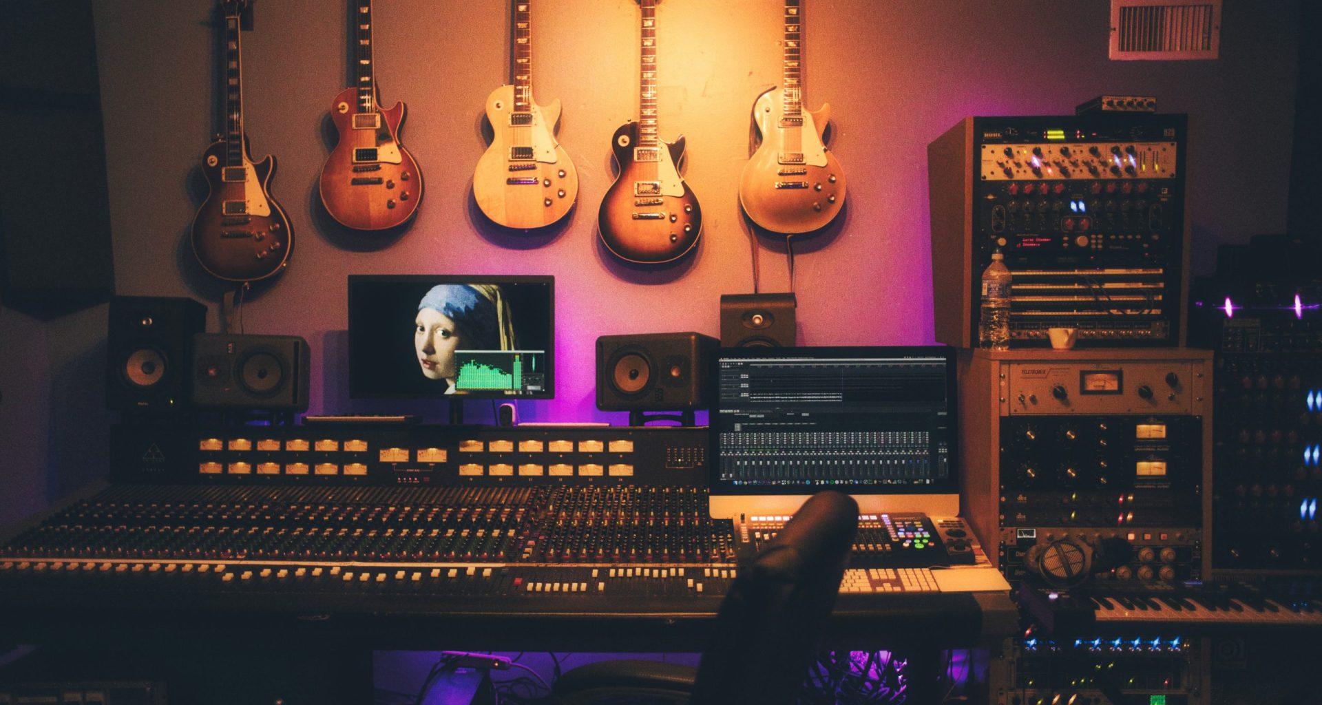 Photo of a recording studio.